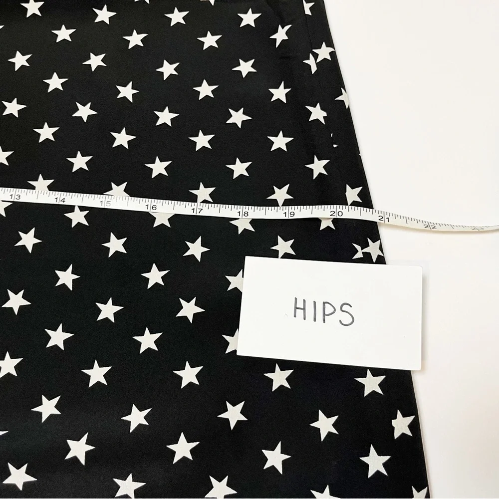 J. Crew 100% silk star print dress 4 S black white‎ neutral long sleeve shift